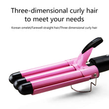 Load image into Gallery viewer, Hair Curling Iron Ceramic Professional Triple Barrel Hair Curler Egg Roll Hair Styling Tools Hair Styler Wand Curler Irons - EU Plug!
