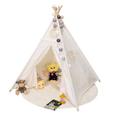 Load image into Gallery viewer, Children&#39;s Tent Teepee Tent For Kids Portable Tipi House For Children Cabana Kids Tents Decoration Carpet LED Lights
