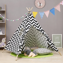 Load image into Gallery viewer, Children&#39;s Tent Teepee Tent For Kids Portable Tipi House For Children Cabana Kids Tents Decoration Carpet LED Lights
