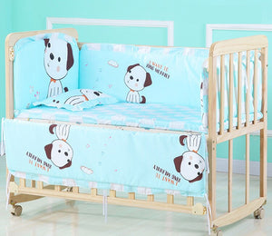 6pcs 60*120 Newborn Baby Bedding Set For Girl Boy Crib Bumper Protector Crown Design Baby Bed Bumper Bed Sheet Pillowcase ZT44