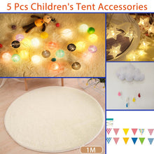 Load image into Gallery viewer, Children&#39;s Tent Teepee Tent For Kids Portable Tipi House For Children Cabana Kids Tents Decoration Carpet LED Lights
