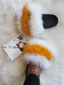 New Arrival Girl Luxury Fluffy Fur Slippers Ladies Indoor Warm Furry Fur Flip Flops Women Amazing Plush Fur Slides Wholesale Hot