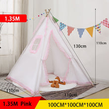 Load image into Gallery viewer, Children&#39;s Tent Teepee Tent For Kids Portable Tipi House For Children Cabana Kids Tents Decoration Carpet LED Lights
