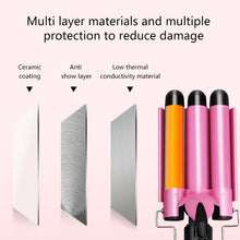 Load image into Gallery viewer, Hair Curling Iron Ceramic Professional Triple Barrel Hair Curler Egg Roll Hair Styling Tools Hair Styler Wand Curler Irons - EU Plug!
