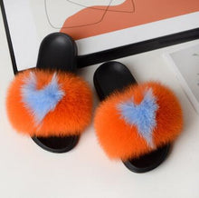 Load image into Gallery viewer, New Arrival Girl Luxury Fluffy Fur Slippers Ladies Indoor Warm Furry Fur Flip Flops Women Amazing Plush Fur Slides Wholesale Hot
