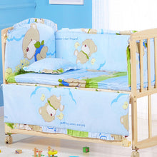 Load image into Gallery viewer, 6pcs 60*120 Newborn Baby Bedding Set For Girl Boy Crib Bumper Protector Crown Design Baby Bed Bumper Bed Sheet Pillowcase ZT44
