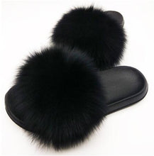 Load image into Gallery viewer, New Arrival Girl Luxury Fluffy Fur Slippers Ladies Indoor Warm Furry Fur Flip Flops Women Amazing Plush Fur Slides Wholesale Hot
