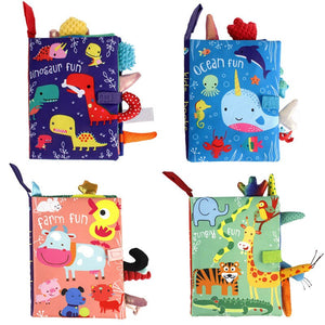 Baby Soft Cloth Sensory Book - Multiple Designs - 0 to 12 Months