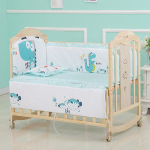 6pcs 60*120 Newborn Baby Bedding Set For Girl Boy Crib Bumper Protector Crown Design Baby Bed Bumper Bed Sheet Pillowcase ZT44