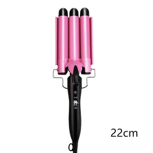 Hair Curling Iron Ceramic Professional Triple Barrel Hair Curler Egg Roll Hair Styling Tools Hair Styler Wand Curler Irons - EU Plug!