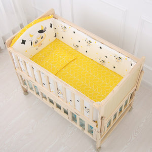 6pcs 60*120 Newborn Baby Bedding Set For Girl Boy Crib Bumper Protector Crown Design Baby Bed Bumper Bed Sheet Pillowcase ZT44