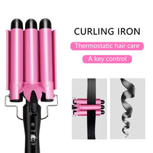 Load image into Gallery viewer, Hair Curling Iron Ceramic Professional Triple Barrel Hair Curler Egg Roll Hair Styling Tools Hair Styler Wand Curler Irons - EU Plug!
