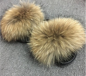 New Arrival Girl Luxury Fluffy Fur Slippers Ladies Indoor Warm Furry Fur Flip Flops Women Amazing Plush Fur Slides Wholesale Hot