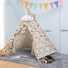 Load image into Gallery viewer, Children&#39;s Tent Teepee Tent For Kids Portable Tipi House For Children Cabana Kids Tents Decoration Carpet LED Lights
