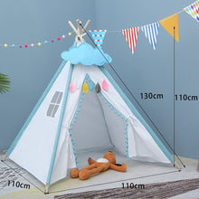 Load image into Gallery viewer, Children&#39;s Tent Teepee Tent For Kids Portable Tipi House For Children Cabana Kids Tents Decoration Carpet LED Lights
