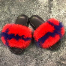 Load image into Gallery viewer, New Arrival Girl Luxury Fluffy Fur Slippers Ladies Indoor Warm Furry Fur Flip Flops Women Amazing Plush Fur Slides Wholesale Hot
