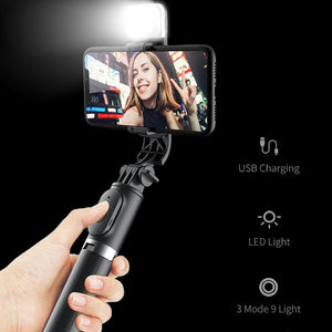 Wireless Bluetooth-compatible Selfie Stick Foldable Mini Tripod Shutter Remote Control for Ios Android