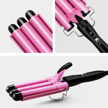 Load image into Gallery viewer, Hair Curling Iron Ceramic Professional Triple Barrel Hair Curler Egg Roll Hair Styling Tools Hair Styler Wand Curler Irons - EU Plug!
