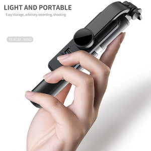 Wireless Bluetooth-compatible Selfie Stick Foldable Mini Tripod Shutter Remote Control for Ios Android