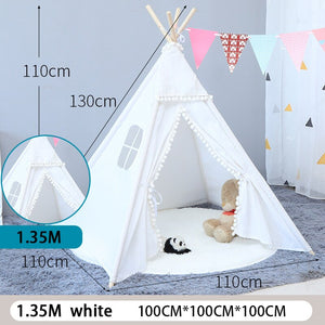 Children's Tent Teepee Tent For Kids Portable Tipi House For Children Cabana Kids Tents Decoration Carpet LED Lights