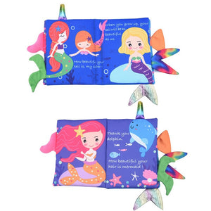 0-36M Baby Early Learning Toy Tail Cloth Book Parent-child Interactive Sound Paper Puzzle Cloth Book Rattle Baby Book