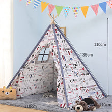 Load image into Gallery viewer, Children&#39;s Tent Teepee Tent For Kids Portable Tipi House For Children Cabana Kids Tents Decoration Carpet LED Lights
