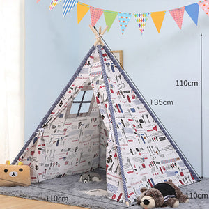 Children's Tent Teepee Tent For Kids Portable Tipi House For Children Cabana Kids Tents Decoration Carpet LED Lights