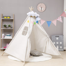 Load image into Gallery viewer, Children&#39;s Tent Teepee Tent For Kids Portable Tipi House For Children Cabana Kids Tents Decoration Carpet LED Lights
