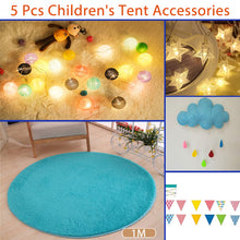 Load image into Gallery viewer, Children&#39;s Tent Teepee Tent For Kids Portable Tipi House For Children Cabana Kids Tents Decoration Carpet LED Lights
