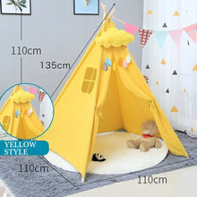 Load image into Gallery viewer, Children&#39;s Tent Teepee Tent For Kids Portable Tipi House For Children Cabana Kids Tents Decoration Carpet LED Lights
