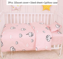 Load image into Gallery viewer, Baby Bedding Set 100%Cotton Cartoon Crib Bed Bumper Newborns Sheet Duvet Cover Child Bed Protector Baby Washable Cot Bedding Set
