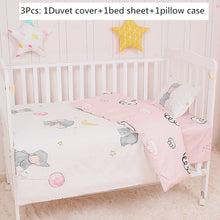 Load image into Gallery viewer, Baby Bedding Set 100%Cotton Cartoon Crib Bed Bumper Newborns Sheet Duvet Cover Child Bed Protector Baby Washable Cot Bedding Set
