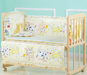 6pcs 60*120 Newborn Baby Bedding Set For Girl Boy Crib Bumper Protector Crown Design Baby Bed Bumper Bed Sheet Pillowcase ZT44