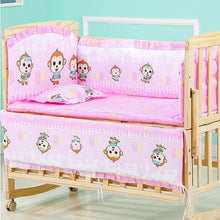 Load image into Gallery viewer, 6pcs 60*120 Newborn Baby Bedding Set For Girl Boy Crib Bumper Protector Crown Design Baby Bed Bumper Bed Sheet Pillowcase ZT44
