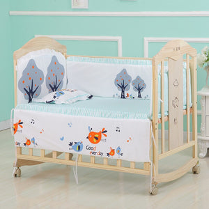 6pcs 60*120 Newborn Baby Bedding Set For Girl Boy Crib Bumper Protector Crown Design Baby Bed Bumper Bed Sheet Pillowcase ZT44